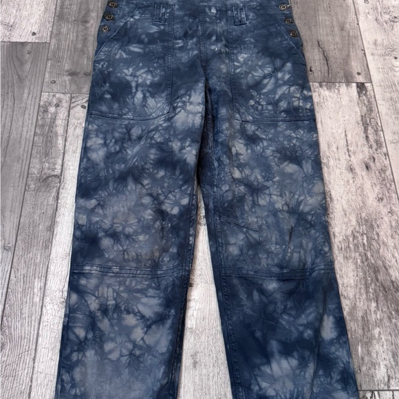 Anthropologie The Wanderer Tie Dye Overalls 27/4 Jumpsuit Blue Straight Leg NEW - Picture 3 of 10